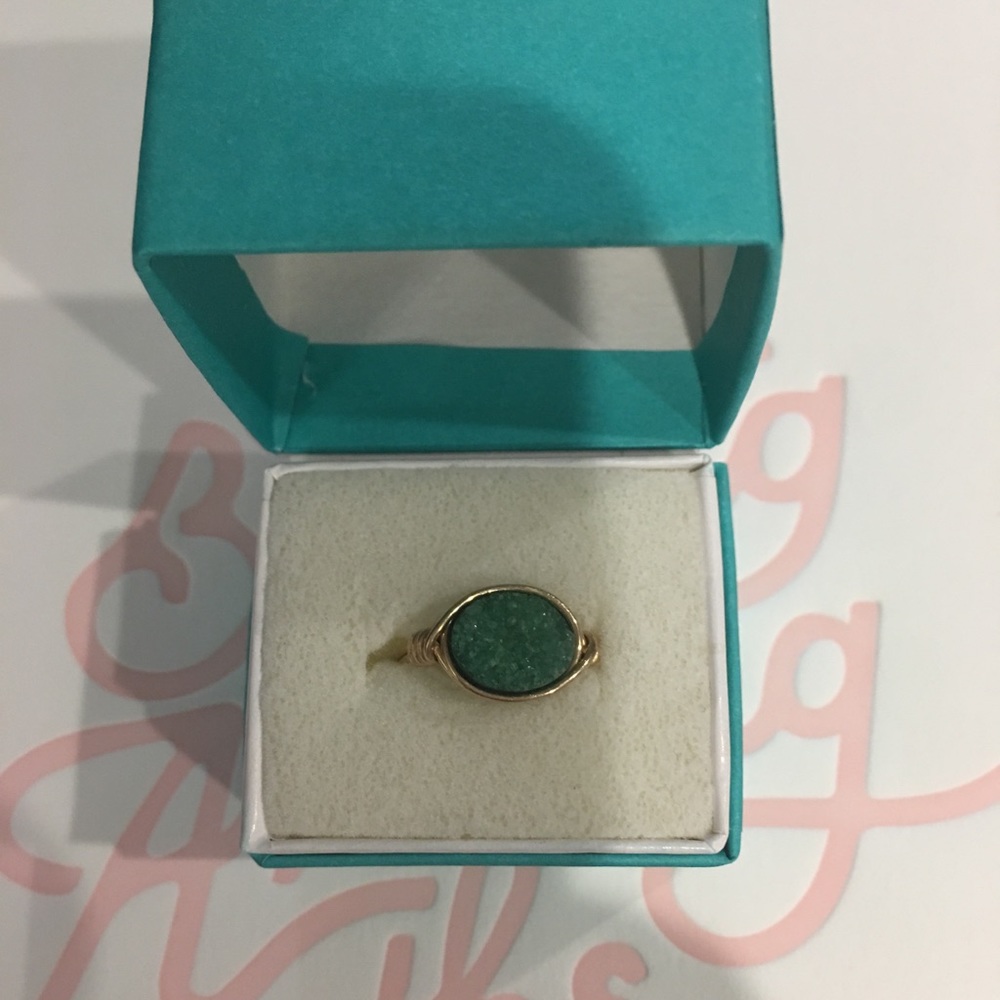 Wren Green Brigitte Druzy Ring Size 6